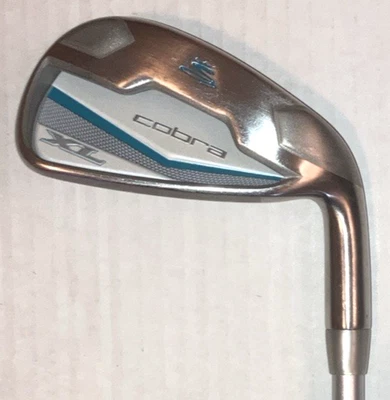 Cobra XL. Woman's 7 Iron, Graphite Shaft About 36.5" White Silver Turquoise I106 - Image 1 of 4