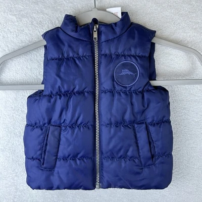 Tommy Bahama Chaleco Puffer Talla 12M Infantes Azul Cremallera Completa Logo Bolsillos Invierno Foto 1 de 4