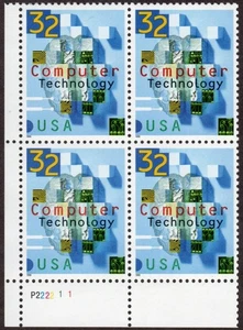 US Scott #3106 "Computer Technology" plate block of 4, MNH - Picture 1 of 1