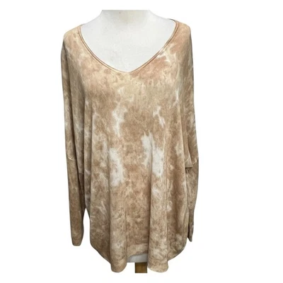 Suéter Tempo Paris Mujer S/M Marrón Crema Natural Tie Dye Relajado Boho Chic Foto 1 de 4
