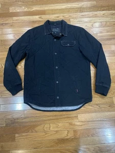 Quicksilver Jacket Mens Large Quilted Faded black  Snap Closure Coat Skate - Picture 1 of 8
