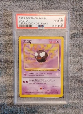 Pokemon Fossil Red Logo 3rd Print Gastly Psa 10 POP 2 - Image 1 of 3