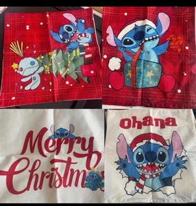4 Stitch Pillow Cover  17" X 17" Pillow Case NEW Lilo & Stitch With 4 Pack Light - Picture 1 of 5