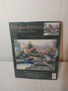 Thomas Kinkade Lamplight Village 10x8" embellished Cross Stitch kit 50964 NEW - Picture 1 of 6