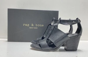 Rag & Bone Women's Black Leather High Heel Sandals Size 9 - Picture 1 of 8