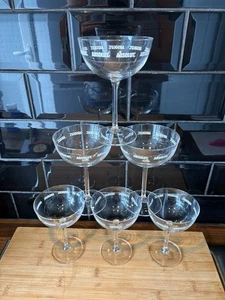 Absolut Vodka Set Of 6 Full Size Saucer Cocktail Martini New Gift Set Glasses BN - Picture 1 of 11