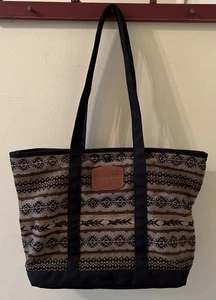 Pendleton Wool Large Canvas Tote Bag Southwestern Aztec Print USA - Picture 1 of 11