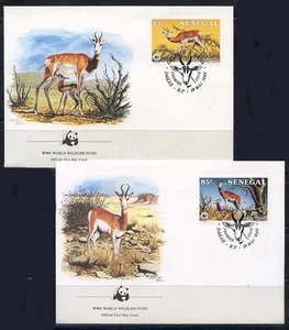 Senegal: 1986 Dama Gazelle cuatro cubiertas oficiales de primer día de WWF - Imagen 1 de 2
