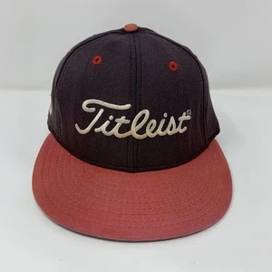 Vtg 80's New Era 5950 Titleist FJ Hat Red Blue WOOL Baseball Cap Fitted 7 5/8 - Picture 1 of 8