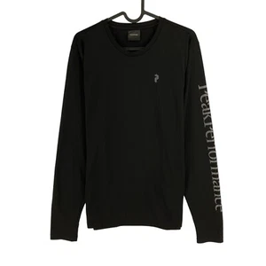 PEAK PERFORMANCE Herren T-Shirt schwarz Alaun leicht Rundhals Langarm Größe M - Bild 1 von 11