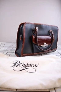 Vintage Brighton APRIL HEART Aktentasche/Arbeitstasche/Handtasche schwarz/braun Krokoleder - Bild 1 von 11