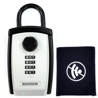 Bosvision Portable Lock Box/Key Safe with one Faraday Bag for Car Key Fob, large - Image 1 of 4