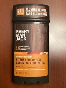Every Man Jack Deodorant Citrus + Eucalyptus 24 HR Protection 3 Oz - Picture 1 of 5