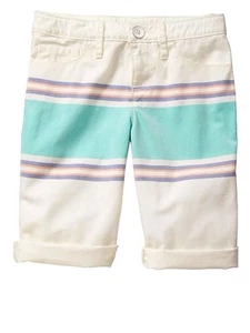 New Gap Kids Girls' Bermuda Roll Up Shorts Variety Color & Sizes - Picture 1 of 12