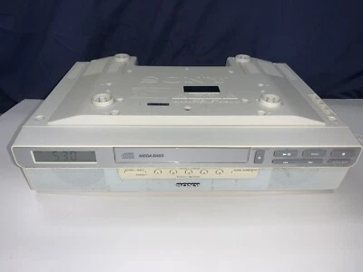 Sony Mega Bass ICF-CD523 Retired Under Cabinet CD Player Clock Radio Tested Work - Image 1 of 4