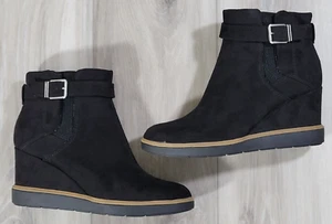 Dr Scholl's Bootie Women's 8 Black Faux Suede - Picture 1 of 10