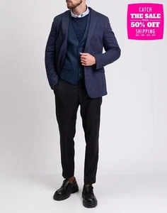 RRP€495 HACKETT Blazer Jacket Size 40L / 50L / M Wool Blend Knitted Houndstooth - Imagen 1 de 10