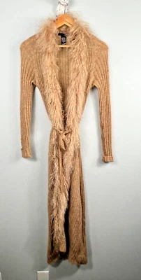 Guess Collection Luxury Mohair Wool Long Maxi Duster Cardigan Sweater Belted S - Image 1 of 4