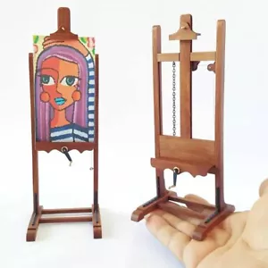 Miniature Easel, painting dollhouse classroom furniture art scale 1:12 artist - Picture 1 of 9