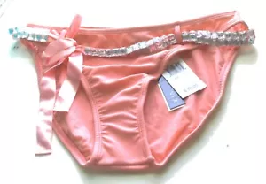 Vix Flesh Pink Swimsuit Bottoms w/Rhinestone Belt Size Large NWT $78 - Picture 1 of 2