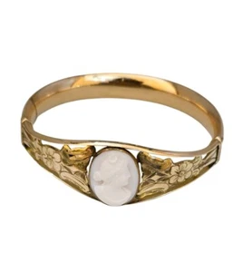 Antique Exceptional Signed W&SB Gold Filled Shell Cameo Bracelet (A8201) - Picture 1 of 9