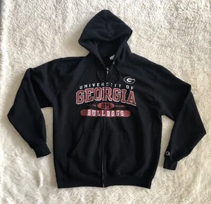 Georgia Bulldogs Champion Sweatshirt Hoodie Full Zip Jacket Unisex Adult L Black - Picture 1 of 9