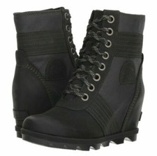 black sorel wedge