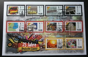 Germany Units 25th Anniv 2015 Car Flag Map (FDC) *different cancellation *rare - Picture 1 of 5