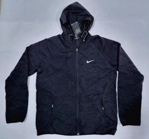 NIKE Dri-Fit Windbreaker Men's Jacket, hooded, Black, Size L, NWT - Picture 1 of 11