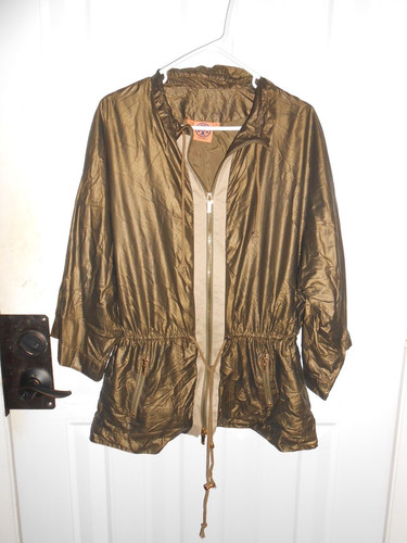 Giacca leggera Tory Burch toni bronzo oro manica 3 4 taglia media