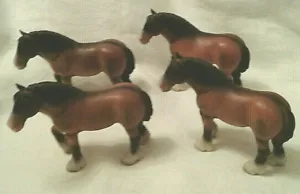 Set of 4 Schleich Clydesdale Stallion Horse Figures - 2000 - Picture 1 of 9
