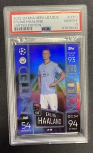 2022-23 Topps MATCH ATTAX Erling Haaland Blue Limited Edition #LE-BB PSA 10 Gem - Picture 1 of 5