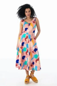 Emily and Fin Margot Midi Dress Brushstroke Abstract - Picture 1 of 5