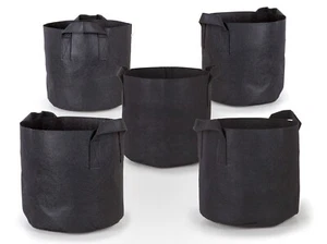247Garden Nonwoven Aeration Fabric Pot/Plant Grow Bag w/Handles (5-Pack) - Picture 1 of 13