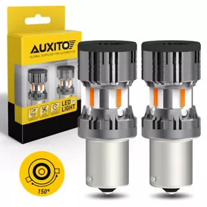 AUXITO 32.5W BAU15S PY21W Amber Yellow LED Rear Turn Signal Light Bulb CANBUS 2X - Picture 1 of 28