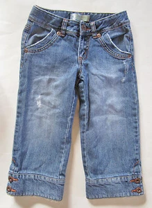 Capri Jeans by Old Navy with Fur Cuff Girls Size 7, 100% cotton - Picture 1 of 7