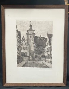 Ernst Geissendorfer "Rothenburg" Original Etching - Signed & Framed - Picture 1 of 5