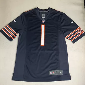 Nike Chicago Bears Justin Fields #1 maglia uomo S On Field NFL calcio blu - Foto 1 di 10