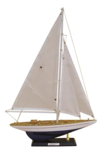 Sail Yacht - ENTERPRISE Model Ship Wood 32X49Cm Sea4You Maritime Decoration - Picture 1 of 1
