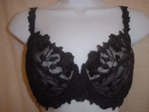 Alambre floral transparente Wacoal 95120 colección Paris 34C negro nuevo con etiquetas - Imagen 1 de 8