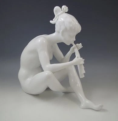 MODERN KAISER NUDE GIRL WITH FLUTE FIGURINE  GLOSSY FINISH - Image 1 of 4