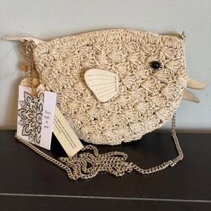 Viral TikTok Kugelfisch Raffia und Leder Crossbody-Ltd Edition-Neu mit Etikett - Bild 1 von 7