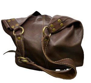 Vintage LUCKY BRAND braune große Leder Hobo weich geschmeidig Handtasche Tasche - Bild 1 von 8