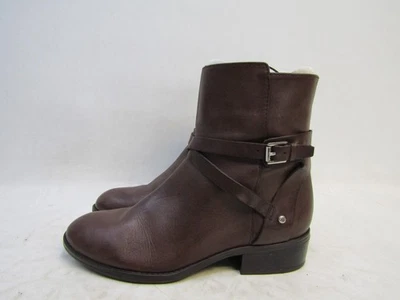 RALPH LAUREN женщин размер 7 B коричневый кожаный молнии пряжки лодыжки модные ботинки - Изображение 1 из 4