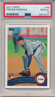 Topps Freddie Freeman #145 RC 2011 PSA 10 gemas como nuevo novato Dodgers Braves Foto 1 de 2