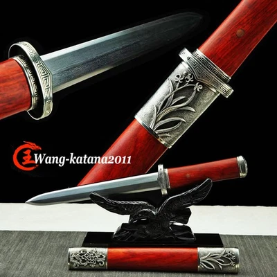 Handmade Chinese Short Sword Gentalman Jian Damascus Folded Steel Self-defence - Image 1 of 4