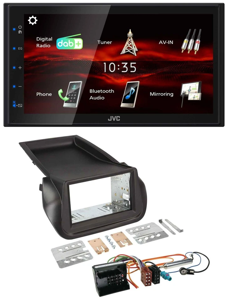 JVC USB Bluetooth MP3 DAB 2DIN Autoradio für Citroen Nemo Peugeot Bipper - Bild 1 von 4