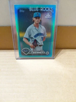 2024 Topps Pro Debut Jake Bennett Chrome Aqua /75 Blue Rocks Nationals - Image 1 of 2