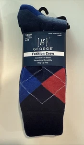 George Calcetines Divertidos Moda Crew 3 Pares Hombres Zapatos Talla 6-12 Nuevo B11 - Imagen 1 de 5