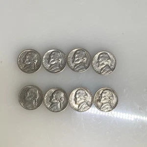 5 Cent Jefferson Nickel Lot 8 Coins See Photos - Picture 1 of 18